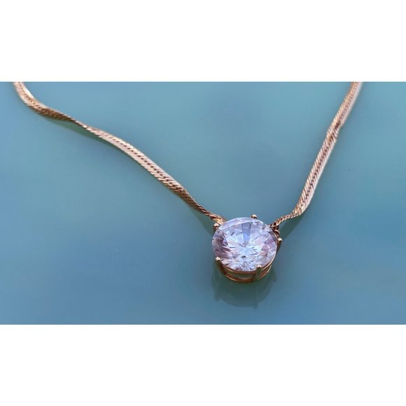 Vintage 14K Gold Serpentine Chain With 3 Carat Clear Tourmaline 4 grams - Picture 14 of 16